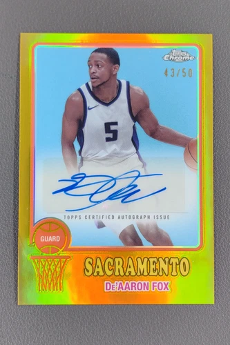 2024-25 Topps Chrome De’Aaron Fox 1973 Auto Gold Refractor /50 #73TA-DF