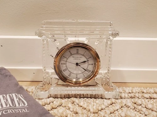 Vintage Waterford Crystal Coliseum Mantle & Desk Clock - Larger 5.5" Version