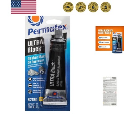 Ultra Black Maximum Oil Resistance RTV Silicone Gasket Maker, Sensor Safe and...