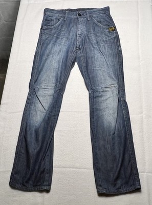 G-Star Raw 3301 Jeans Size 30x30 Distressed Fade Blue Denim Straight