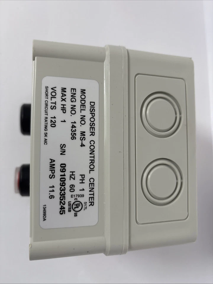 Emerson InSinkErator MS-4 Foodservice Disposer Control Center Switch. Max HP 1. - Image 2 of 4