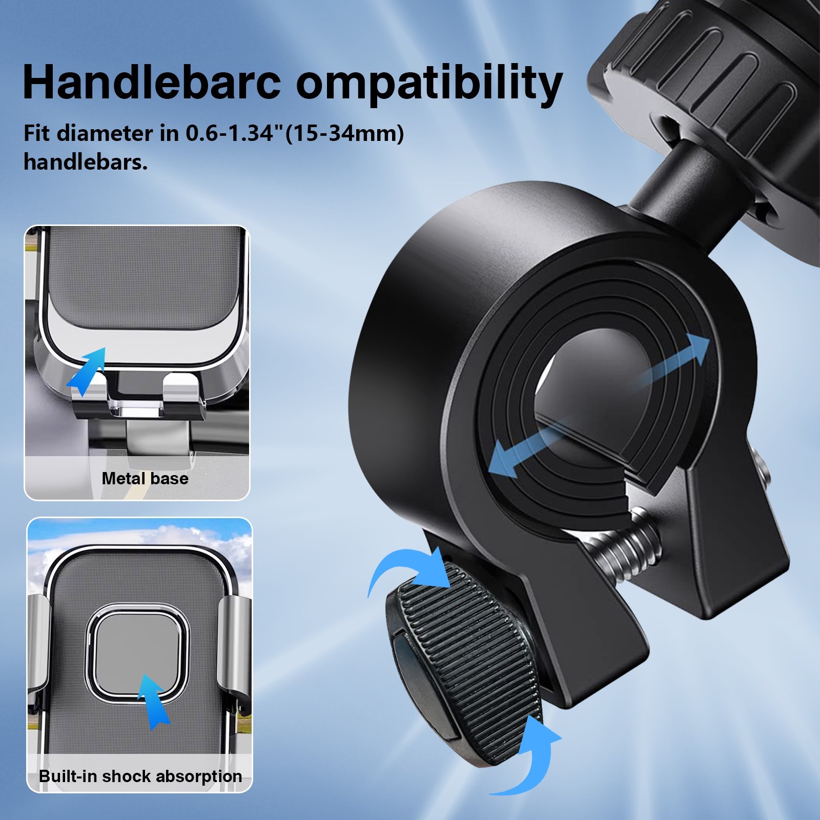 Motorcycle Bike Handlebar Mount Holder Bicycle For iPhone Samsung Phone GPS New