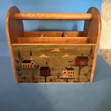 Vintage Kamenstein Wooden Utensil Box