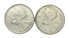 1965 & 1968 Canada 25 Cents Silver Coin Lot of 2