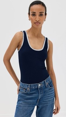NWT Simkhai Elegant Black Tank Top with Silver Detailing
