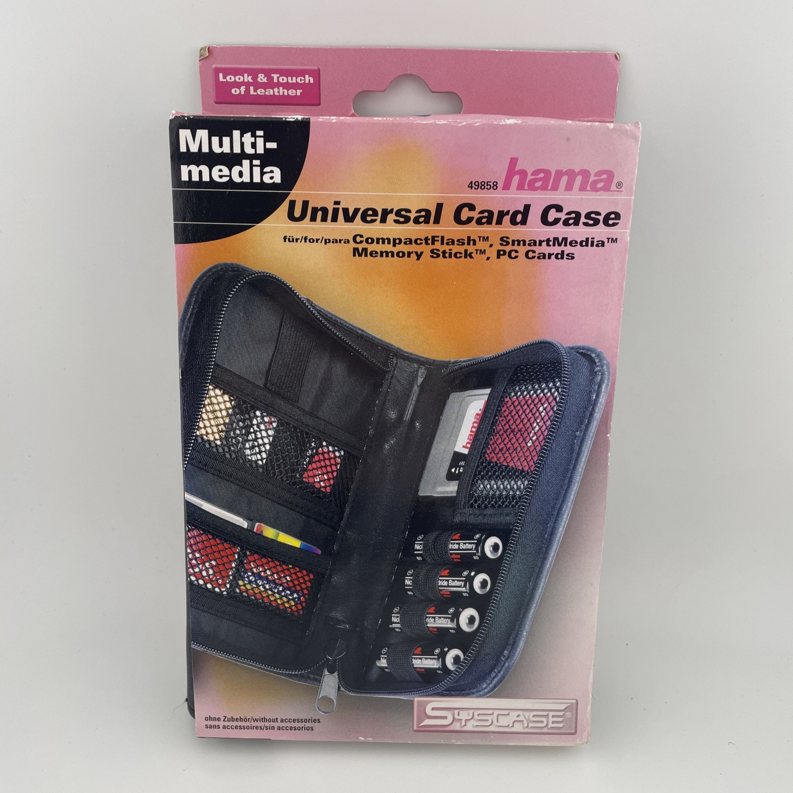 Hama Universal Memory Card Battery Carrying Case Faux Leather Black New