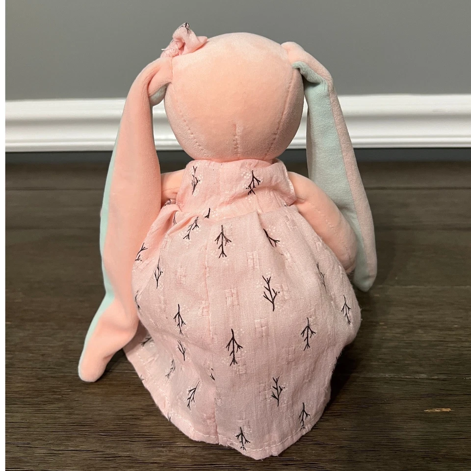 Juguete de peluche conejo rosa ojos dormidos vestido lazo niños peluche Foto 3 de 4