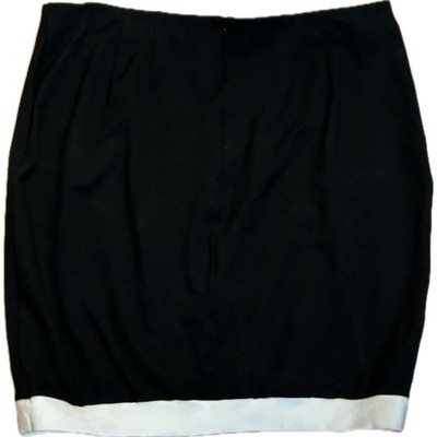 Eloquii Black Pencil Skirt White Contrast Hem Plus Size 22 Business Mini Skirt