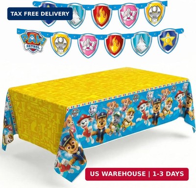 Unique Paw Patrol Tablecloth and Paw Patrol Birthday Banner | Birthday Decoratio