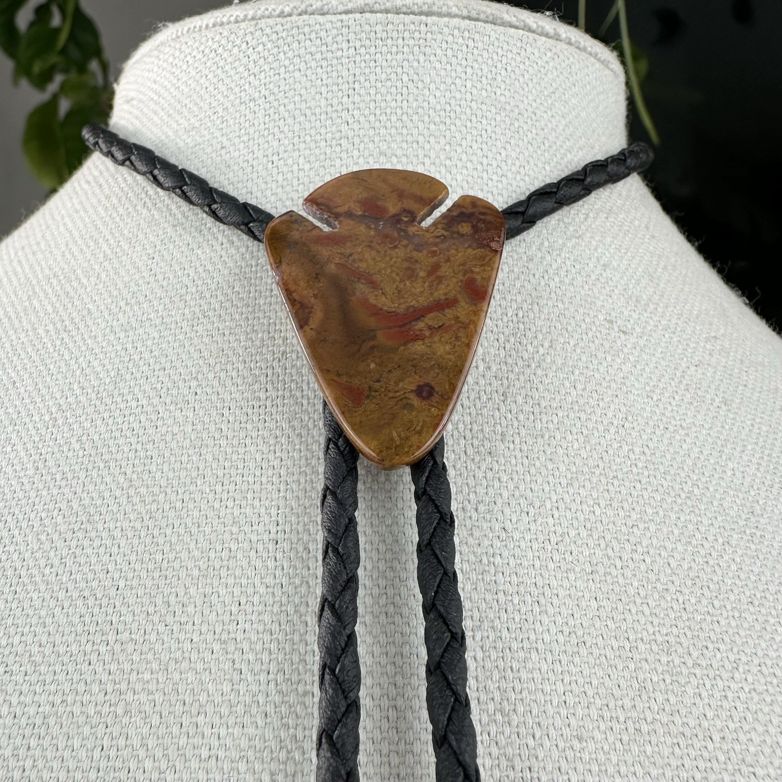 Stunning Jasper Agate Arrowhead Southwestern Bolo… - image 5