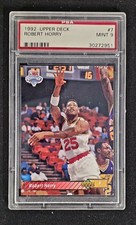 1992 Upper Deck Basketball 7 Robert Horry RC ROOKIE CARD PSA 9 MINT. rookie card picture