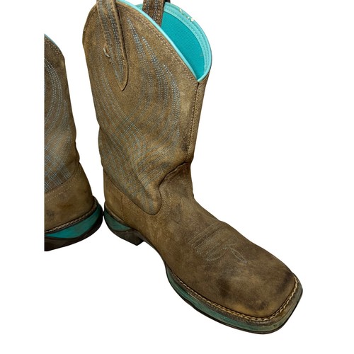 Stivali Ariat donna western cowboy inno impermeabili cuciture turchesi misura 8,5 - Foto 5 di 8