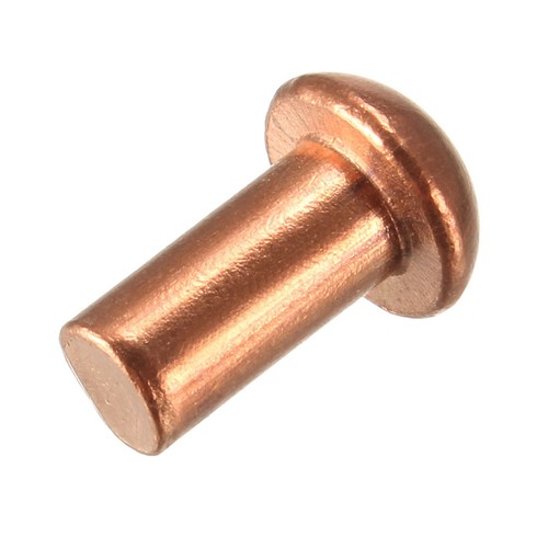 50Pcs 5mm x 10mm Round Head Copper Solid Rivets Fasteners - Picture 1 of 3