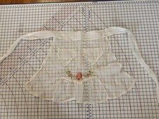 "Rose": Museum-Quality Vintage 1940s Hand-Painted Organdy Lace Hostess Apron