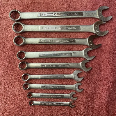 9pc Craftsman Combination Wrench Set USA (1/4”-3/4”) - Image 1 of 4
