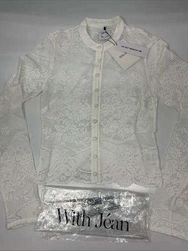 With Jean Belinda Top Size S White Lace