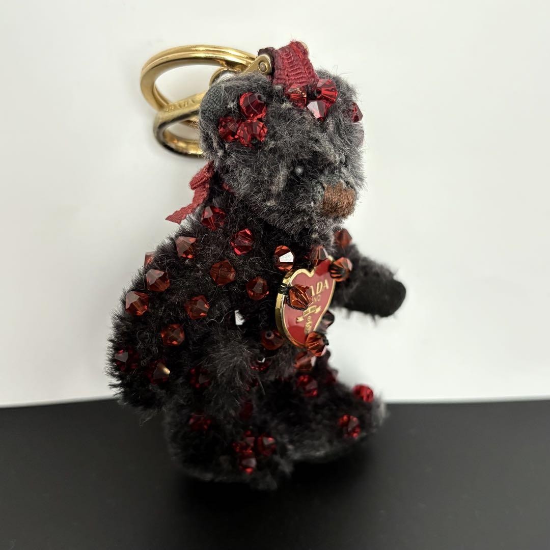 PRADA Key Ring Keychain Bag Charm Bear NERO Black Authentic thumbnail 7