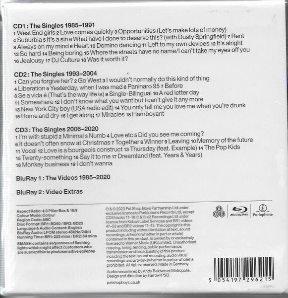 Pet Shop Boys Smash The Singles 1985 2020 3CD+2 Blu Ray Box Limitée Neuf Scéllé - Photo 2/2