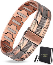 Ultra Strength Magnetic Bracelets for Men, 99.99 Pure Copper Bracelet with 5000
