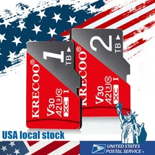 128GB 256GB 1TB 2TB MicroSD Card Memory Card TF Card with Adapter High Speed LOT