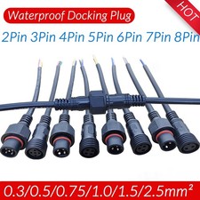 2/3/4-8Pin Waterproof Male Female Plug Wire Connector Cable Electrical Wire 40cm