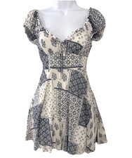 Urban Outfitters patchwork cottagecore cap sleeve milkmaid dress small S