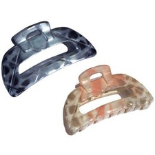 Parcelona French Medium Elite Hand Painted Grey Peach Jaw Hair Claw Clamp