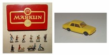 M&auml;rklin 0202 Eisenbahnfiguren Zinngu&szlig; 1949-1968 + Rote Blechdose + Taunus 17 M