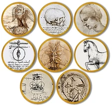 Da Vinci Art Cabinet Knobs – Vintage Sketch Drawer Pulls Study Office Decor Gift
