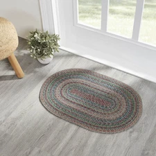 VHC Brands Multi Jute Rug Oval w/Pad 20x30