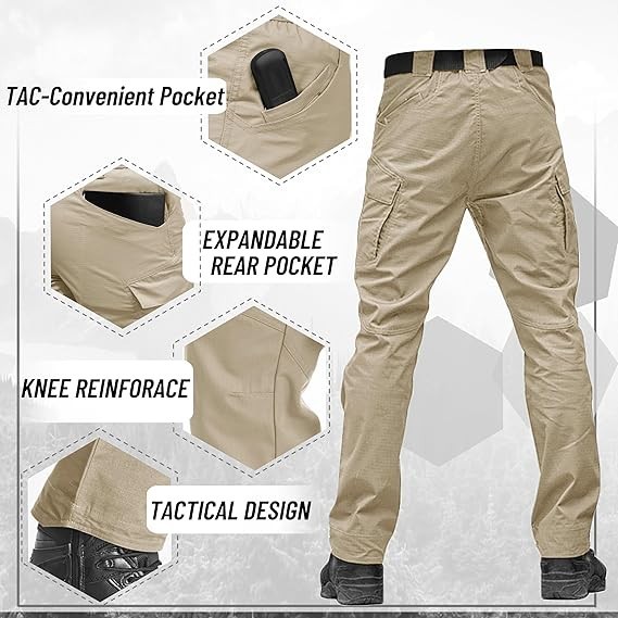 Men&rsquo;s Lightweight Trousers&ndash; Ripstop, 9-Pockets Tactical Cargo Pants