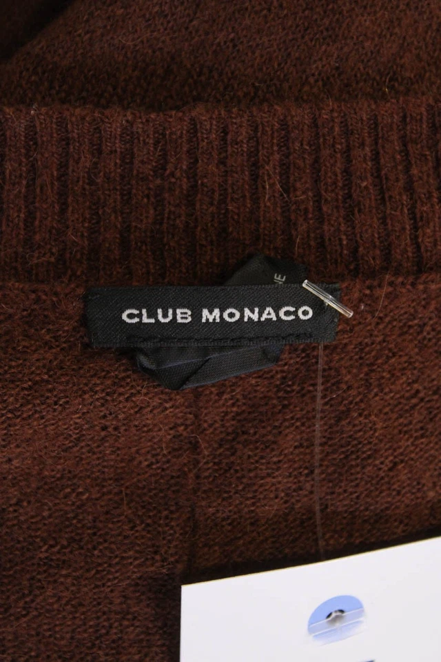 Suéter Pullover Club Monaco Mujer Tejido Cuello en V Manga Larga Marrón Talla M Foto 4 de 4