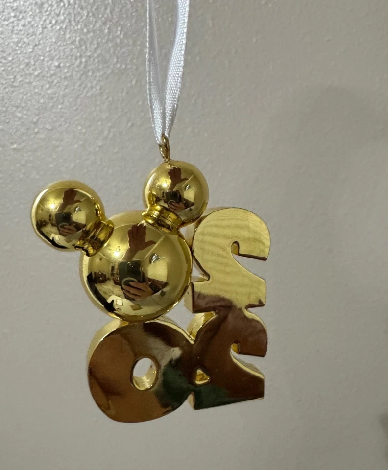 Hallmark 2020 Premium Oro Mickey Mouse Árbol de Navidad Adorno Recuerdo Especial Foto 2 de 4