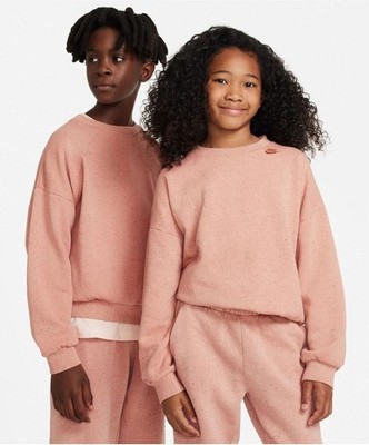 Nike DQ9002-872 Sweatshirt Kids Small Rust Oxide Long Sleeve Crew Neck GBO154