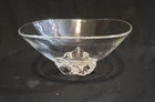 Steuben Glass Crystal Trillium Donald Pollard Footed Triangular Bowl Signed MCM
