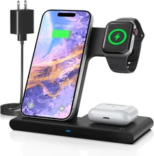 Foldable 3In1 Wireless Charging Station: Travel Portable Charger Dock for Iphone