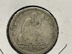 1854-P Seated Liberty Quarter Nice 90% Silver with Arrows
