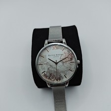 Olivia Burton Ladies Watch Abstract Florals Silver Mesh & Stainless Steel & Tag