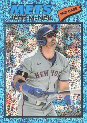 2026 Topps Heritage #54 Light Blue Sparkle - Jeff McNeil New York Mets