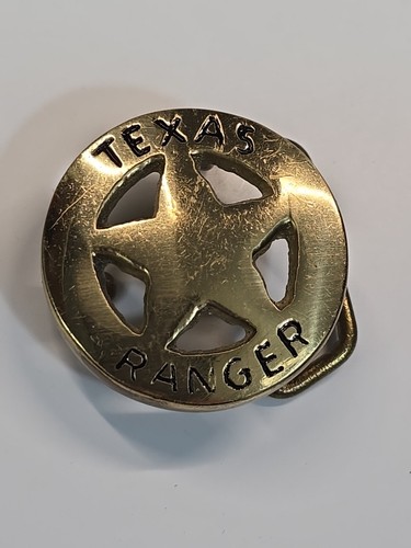 Texas Ranger Belt Buckle Solid Brass Small Size