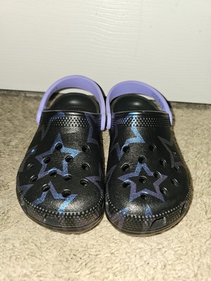 Crocs Kids' Classic Disco Dance Party Stars Black Clog Sandals