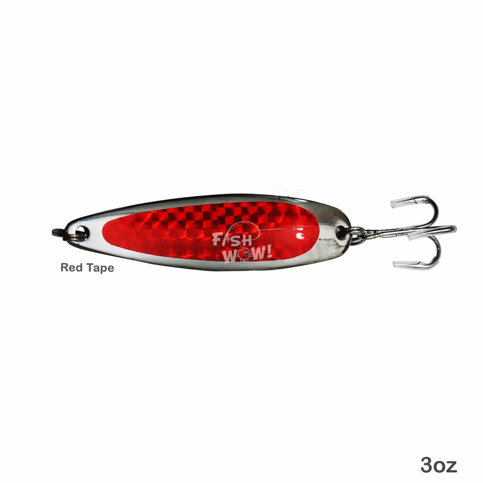Qty 10 Fish WOW! 3oz Casting Spoon Jig trolling  crocodiles spoons Red Tape @US - Image 6