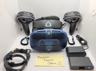 HTC Vive Cosmos VR Headset Full Kit - No Headphones - Fully Tested & Operational