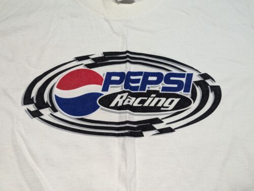 Vintage Pepsi Racing Mens Medium White Shirt Single Stitch Tee Made in USA Anvil - Picture 3 of 9