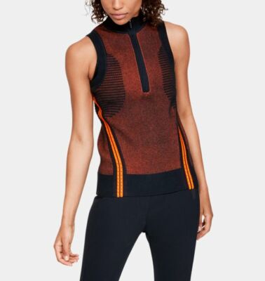 Under Armour Women's UAS Knit Racer Zip Tank Shirt 1319124-109