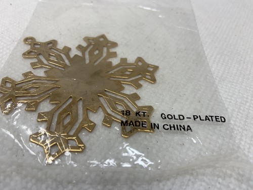 18kt Gold Plated Snowflake Christmas Ornaments gold plated New Sealed - Picture 7 of 7