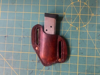 Handmade Leather Single stack Magazine /Folding Knife Pouch Belt Attach
