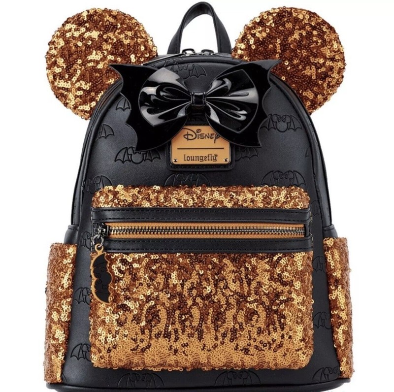 Halloween Disney Minnie Mouse Sequin Loungefly Exclusive