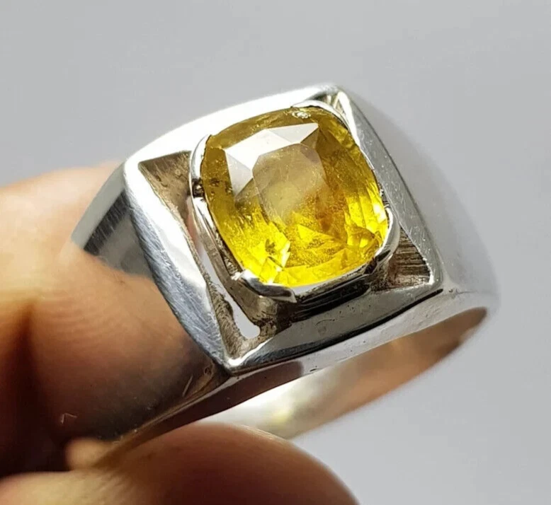 Buy Natural Yellow Sapphire Ring Ceylon Pukhraj Ring Jaipur Jemstone Online  - Get 80% Off