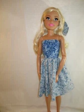 Handmade By Me Dress and Bow, Made to Fit Barbie Best Fashion Friend 28" doll.
